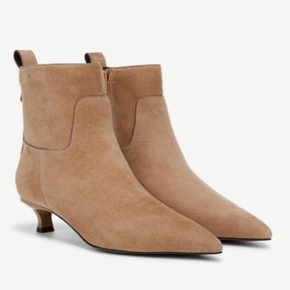 Franco Sarto Mala Dress Ankle Bootie In Taupe Leather - Picture 1 of 8